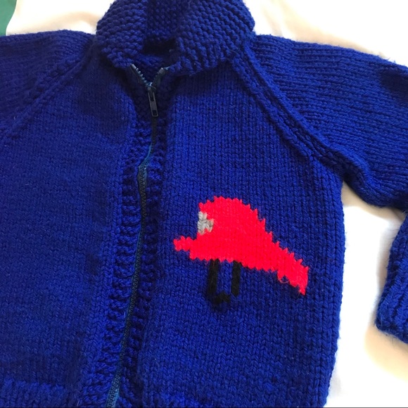 Vintage Handmade Knit Firetruck Sweater Wool - Picture 4 of 4